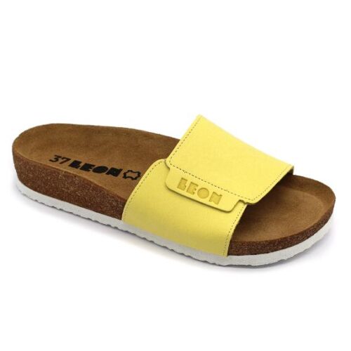 leon damen lederschuhe-4022-gelb