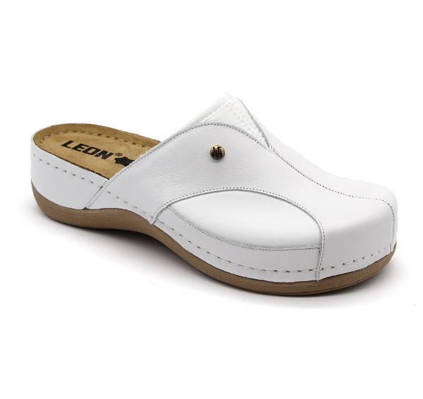 leon damen lederclogs-912-weiss