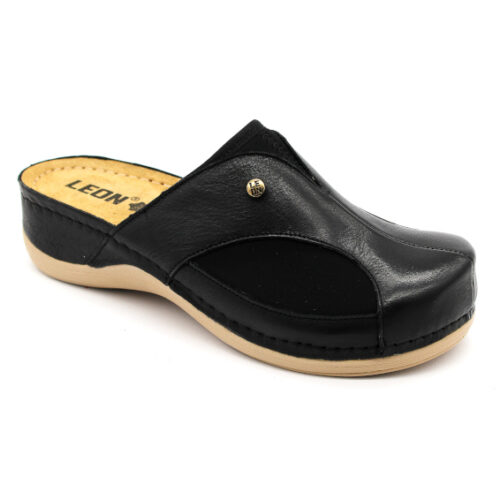 leon damen lederclogs-912-schwarz