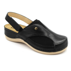 leon damen ledersandalen-913-schwarz