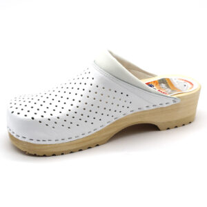 BEQUEME HERREN LEDERCLOGS MODELL B 2 M - WEISS
