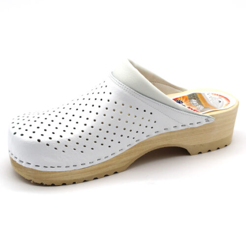 BEQUEME HERREN LEDERCLOGS MODELL B 2 M - WEISS