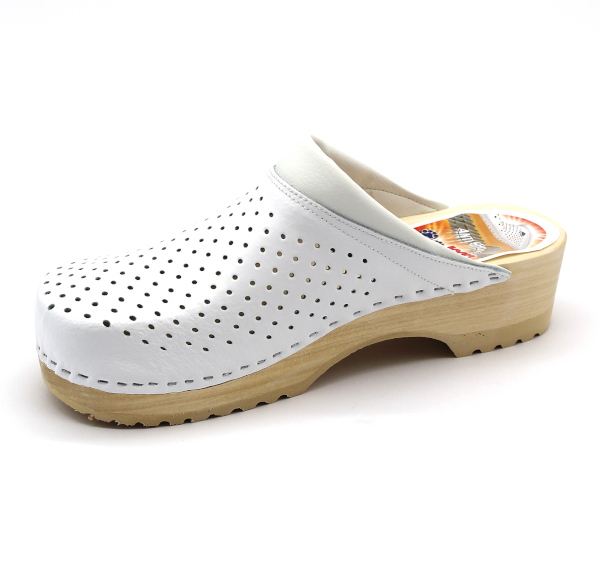 BEQUEME HERREN LEDERCLOGS MODELL B 2 M - WEISS